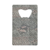 ソフトグレーとピンクのヘビの皮 クレジットカード栓抜き (正面)