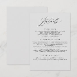 ソフトグレーのウェディング情報封入カード エンクロージャーカード