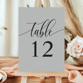 ソフトグレーのミニマル結婚リスト テーブルナンバー