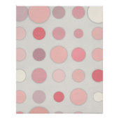 ソフトグレーの背景に優しいピンクの水玉模様の抽象 ポスター (正面)