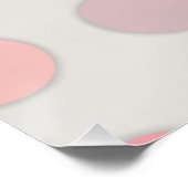 ソフトグレーの背景に優しいピンクの水玉模様の抽象 ポスター (コーナー)