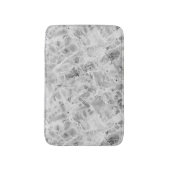 ソフトグレーの'Opacious Marble While'オールオーバープリントSm バスマット (正面縦)