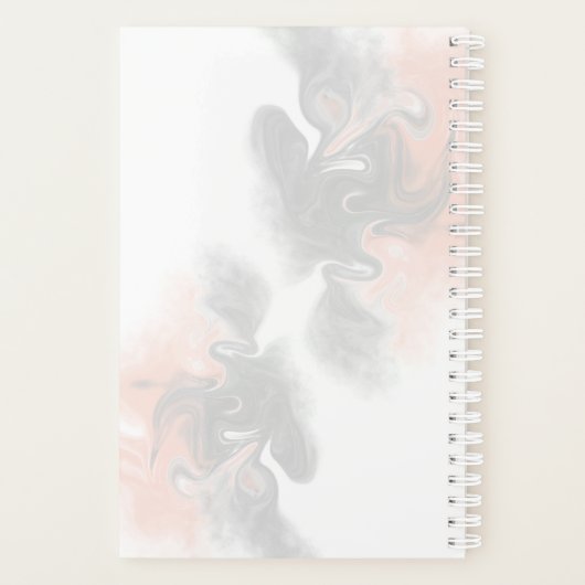 ソフトグレーアンドピーチマーブル金ゴールドタイポグラフィ結婚ズ プランナー手帳 (裏面)