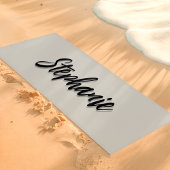 ソフトグレーアンドブラック名前をカスタムするシンプル ヨガマット