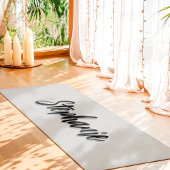 ソフトグレーアンドブラック名前をカスタムするシンプル ヨガマット