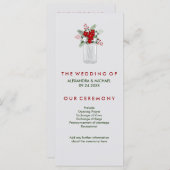 ソフトグレーウィンターホリデーメイソンジャー結婚式 プログラム (正面/裏面)