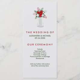 ソフトグレーウィンターホリデーメイソンジャー結婚式 プログラム