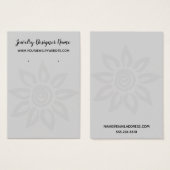 ソフトグレーグラフィックフラワー7イヤリングホルダーディスプレイ (正面&裏面)