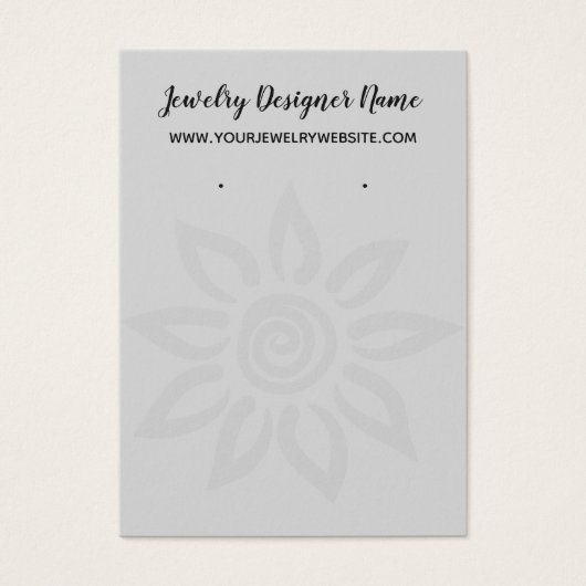 ソフトグレーグラフィックフラワー7イヤリングホルダーディスプレイ (正面)