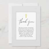 ソフトグレーシンプルの葬儀サンキューカード 招待状 (正面)