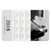 ソフトグレーストライプ | エレガント 2018フォトカレンダー マグネット (横)