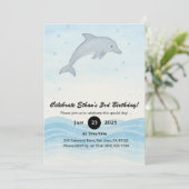 ソフトグレードルフィンミニマル海誕生日 招待状 (スタンド正面)