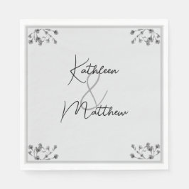 ソフトグレーフローラ水カラー結婚フローラ スタンダードランチョンナプキン