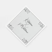 ソフトグレーフローラ水カラー結婚フローラ スタンダードランチョンナプキン (角)