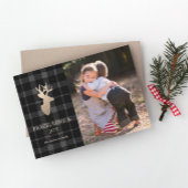 ソフトグレープレイドゴールデンディアクリスマスフォトカード シーズンカード