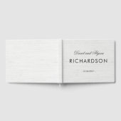 ソフトグレーリネンエレガントブラック文字 ゲストブック (全面)