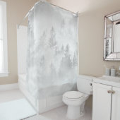 ソフトグレー白い森の夢#1 #decor #art シャワーカーテン (インサイチュ)