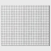 ソフトグレー白英語カントリーチェックのプレイドギフト ラッピングペーパー (フラット)
