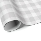 ソフトグレー白英語カントリーチェックのプレイドギフト ラッピングペーパー (ロールコーナー)
