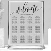 ソフトグレー結婚ミニマル座席表 ポスター