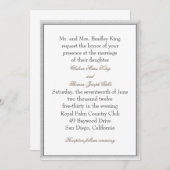 ソフトグレー縁ど結婚式招待状 招待状 (正面/裏面)