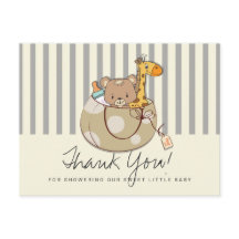 ソフトグレー赤ちゃん動物赤ちゃんシャワーありがとう