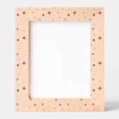 ソフトグローゴールデンスターズ&フローラ花びらパターン レーザー彫刻フレーム (正面)