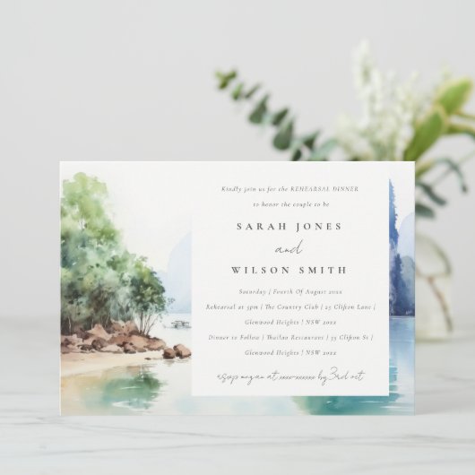 ソフトコースタルタイシースケープのリハーサルディナー 招待状 (スタンド正面)