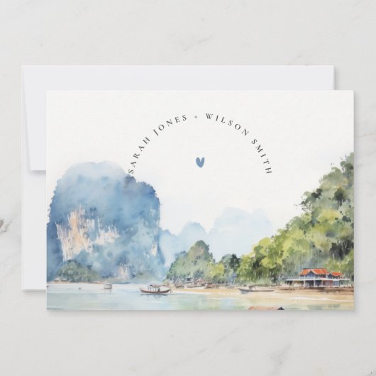 ソフトコースタルタイシースケープのリハーサルディナー 招待状 (裏面)