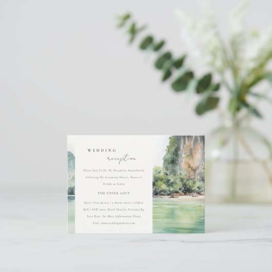 ソフトコースタルタイシースケープウェディングレセプション エンクロージャーカード (スタンド正面)