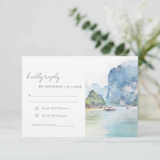 ソフトコースタルタイシースケープウェディングレセプション 出欠カード (スタンド正面)