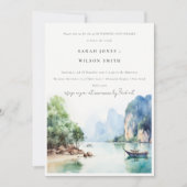 ソフトコースタルタイ海結婚景の記念日 招待状 (正面)