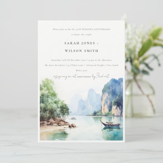 ソフトコースタルタイ海結婚景の記念日 招待状 (スタンド正面)