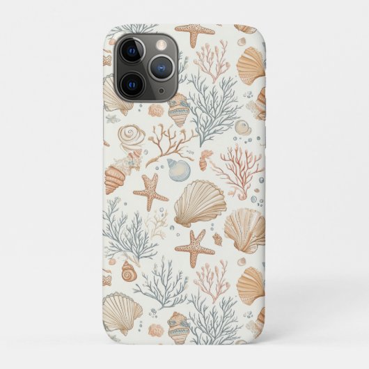 ソフトコーストの貝殻とサンゴのボタニカル Case-Mate iPhoneケース (裏)