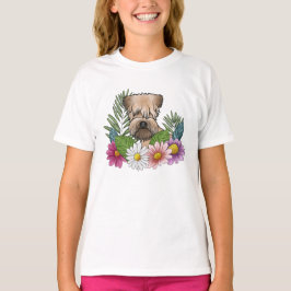 ソフトコーテッド・ウィートン・テリアカラフルサマーフラワー Tシャツ