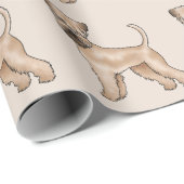 ソフトコートウィートテリアかわいい犬のパターンBeige ラッピングペーパー (ロールコーナー)