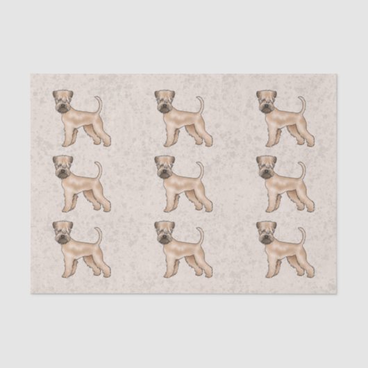 ソフトコートウィートテリアかわいい犬のパターンBeige 薄葉紙 (正面)