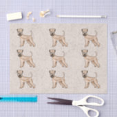 ソフトコートウィートテリアかわいい犬のパターンBeige 薄葉紙 (クラフト)