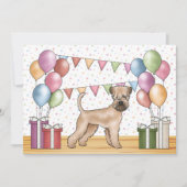 ソフトコートウィートテリアカラフル誕生日 招待状 (正面)