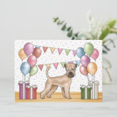 ソフトコートウィートテリアカラフル誕生日 招待状 (スタンド正面)