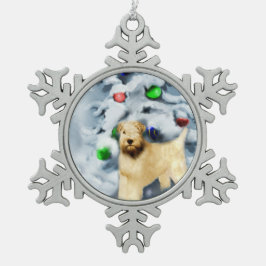 ソフトコートウィートテリアクリスマス スノーフレークピューターオーナメント