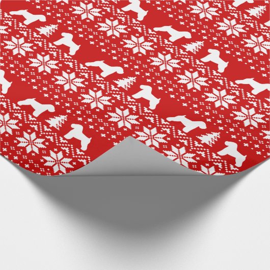 ソフトコートウィートテリアシルエットクリスマス ラッピングペーパー (角)