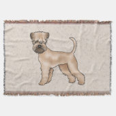 ソフトコートウィートテリアドッグキュートイラストレーション スローブランケット (正面)