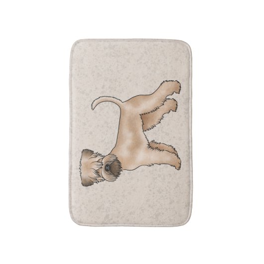 ソフトコートウィートテリアドッグキュートイラストレーション バスマット (正面縦)