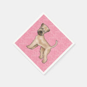 ソフトコートウィートテリアドッグハートピンク スタンダードカクテルナプキン (角)