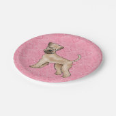 ソフトコートウィートテリアドッグハートピンク ペーパープレート (アングル)