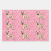 ソフトコートウィートテリアドッグハートピンク ラッピングペーパーシート (正面3)