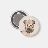 ソフトコートウィートテリアドッグヘッドクローズアップ マグネット (正面/裏面)