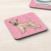 ソフトコートウィートテリアドッグラブハートパターン コースター (左側)