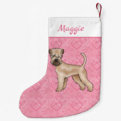 ソフトコートウィートテリアドッグラブハートパターン スモールクリスマスストッキング (裏面)